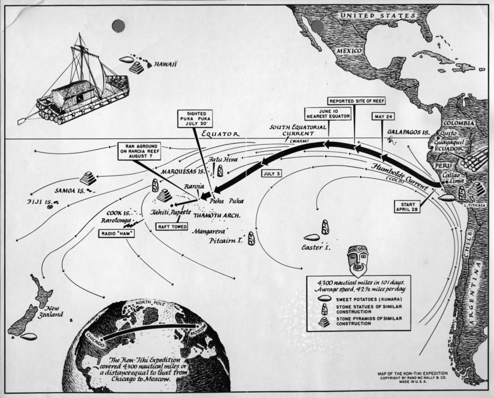 Mapa da expedição Kon-Tiki