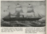 Ilustração em Preto e Branco do navio veleiro a vapor alemão "Borussia", de 1800 toneladas, construído em 1856, reproduzido em revista no Brasil no início do século 20 