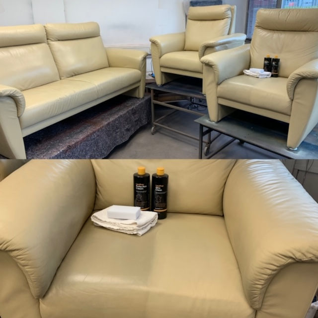 Thumbnail: Leren Onderhoud Set – Reiniger en Protectie Crème – Herstellen van Leder