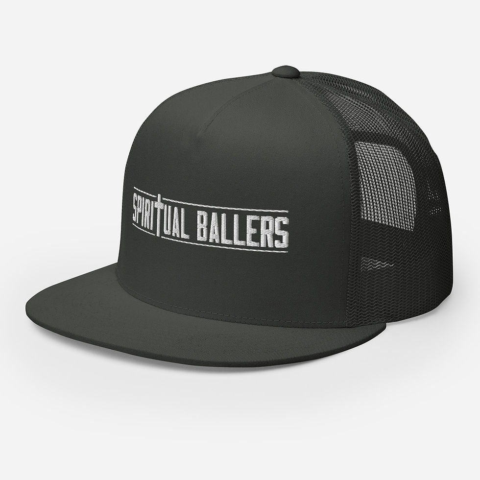 Thumbnail: Spiritual Ballers Embroidered Font Trucker Cap