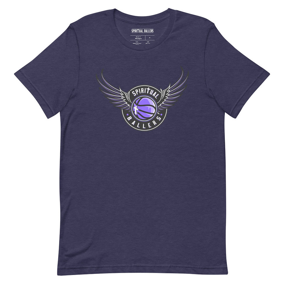 Thumbnail: Spiritual Ballers Wing Logo Short-Sleeve Unisex T-Shirt (Purple/Black)