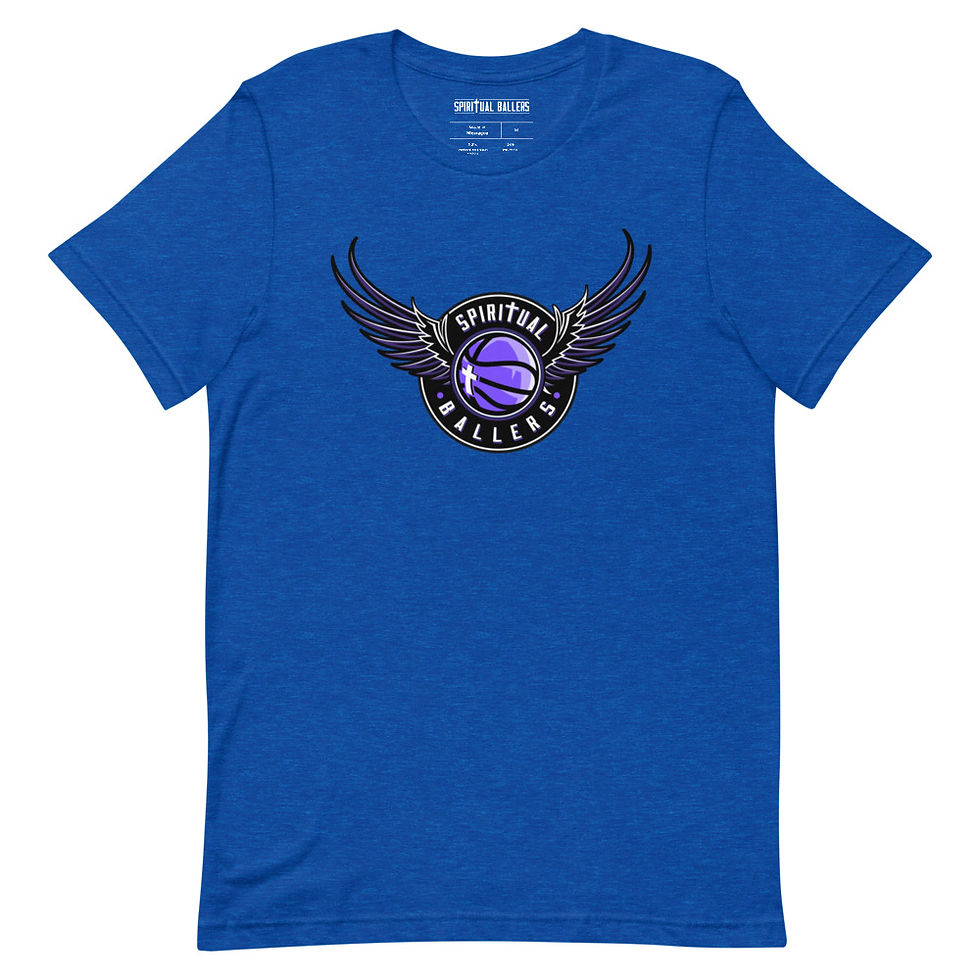 Thumbnail: Spiritual Ballers Wing Logo Short-Sleeve Unisex T-Shirt (Purple/Black)