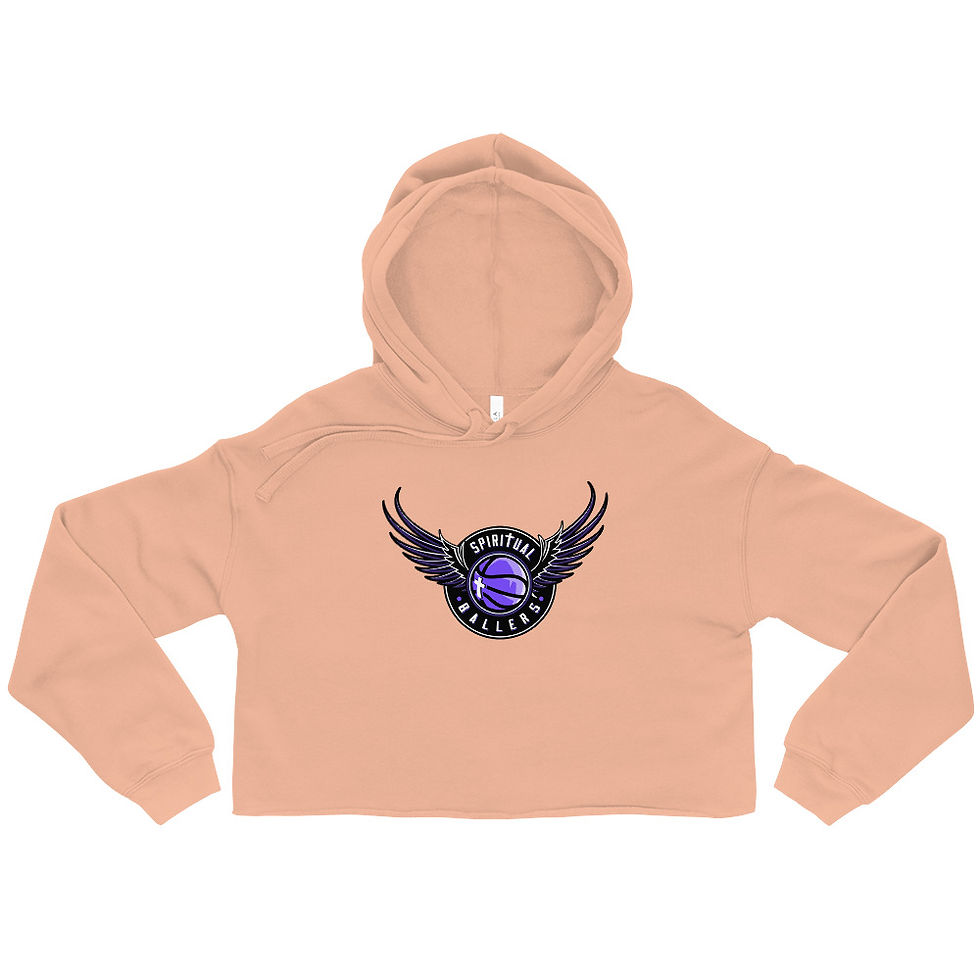 Thumbnail: Spiritual Ballers Wing logo Crop Hoodie (purple/black)