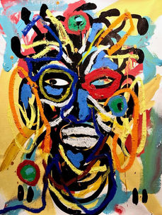 Série masques IV - Acrylique et huile sur toile