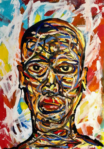 L'homme de couleur - Acrylique&huilte sur toile - 80x60