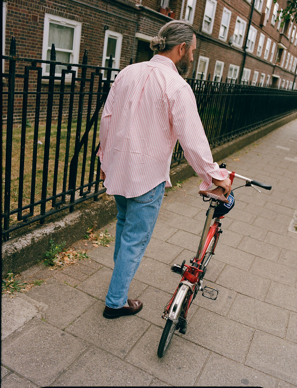Thumbnail: White/Red butcher stripe Oxford - Button Down Shirt