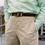 Thumbnail: Stone sanded cotton twill - Flat fronted slacks 
