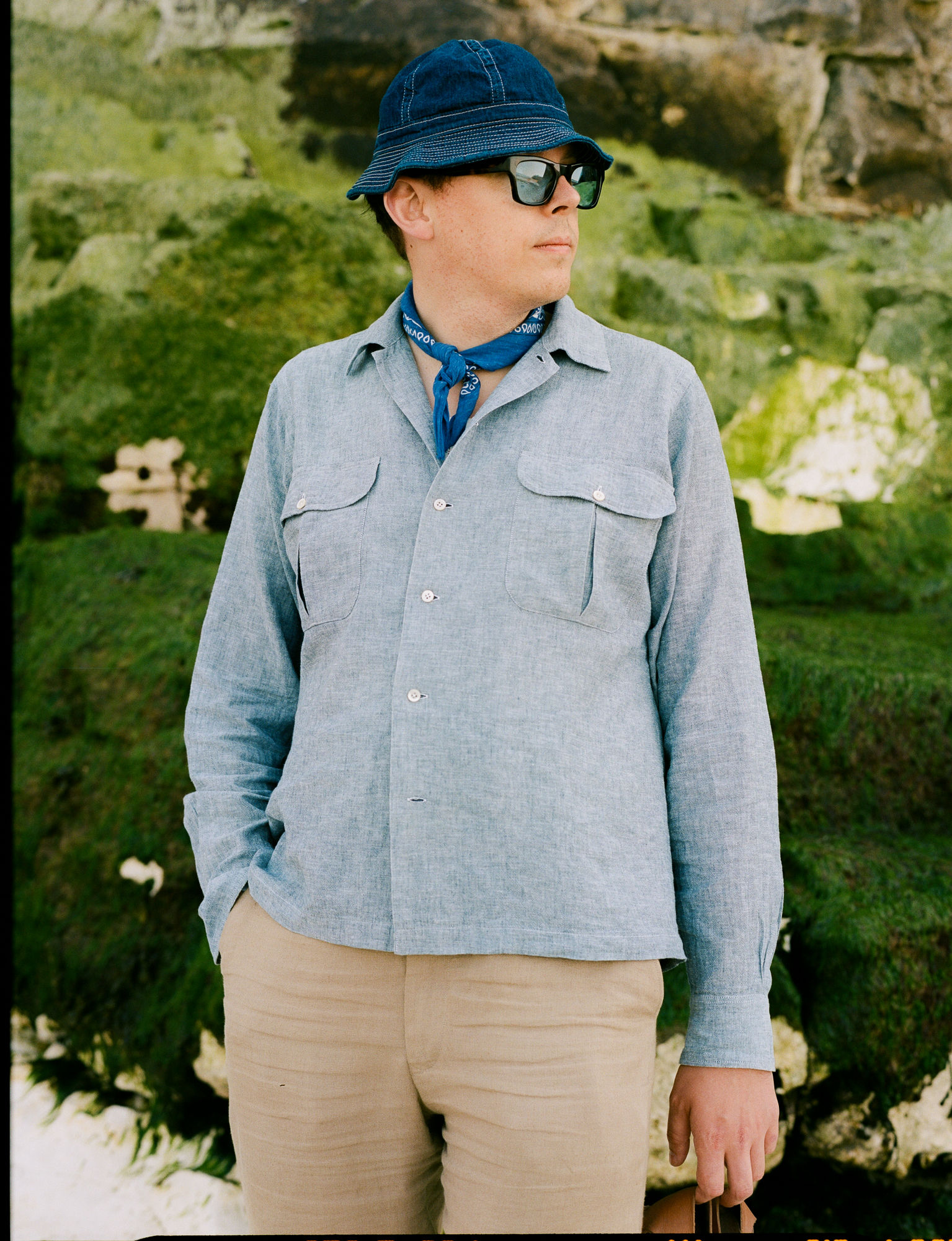 Light navy cotton/linen - Travel Shirt