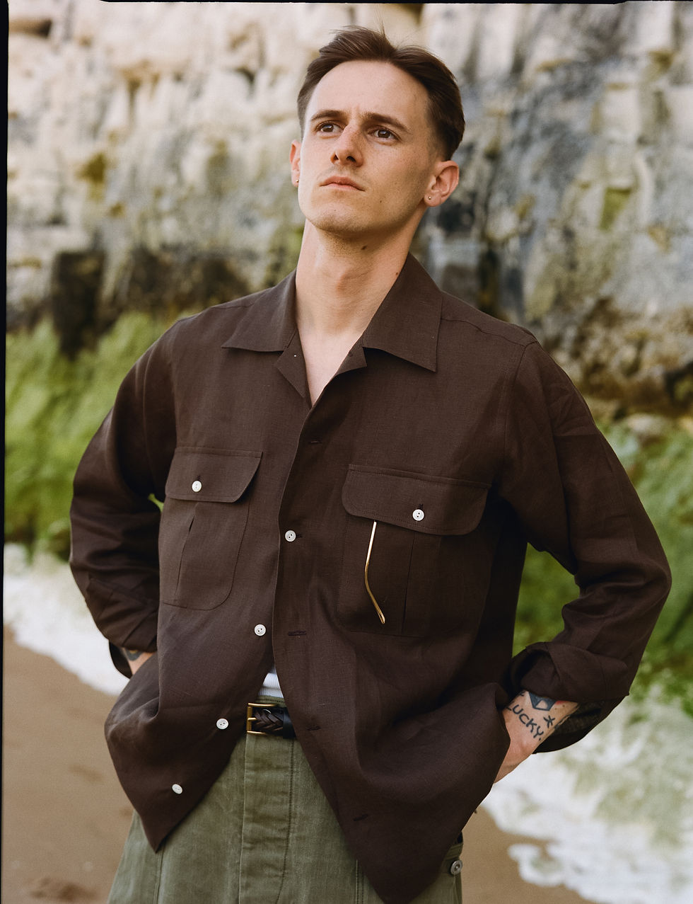 Thumbnail: Brown Irish Linen - Travel Shirt