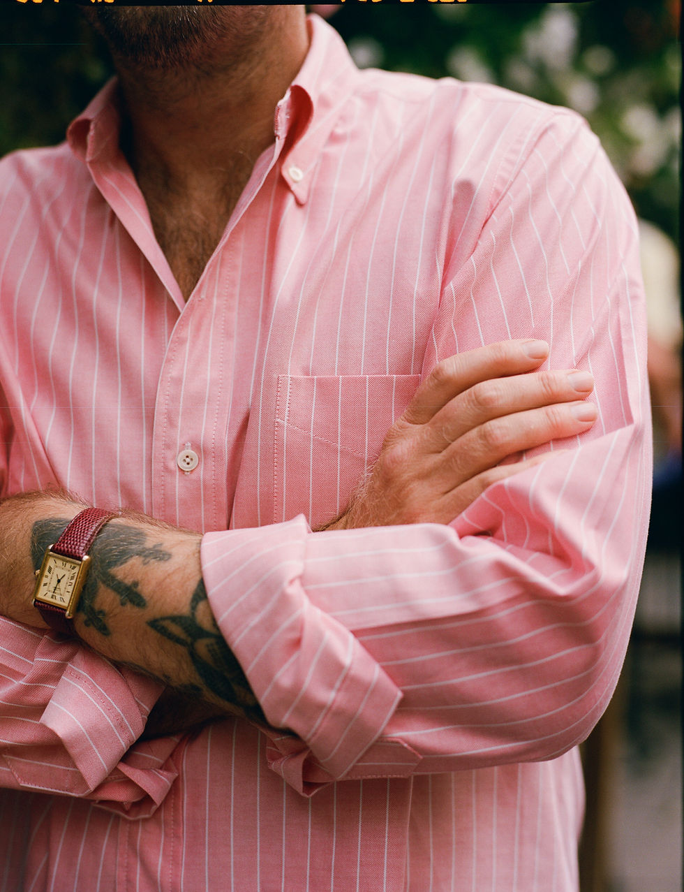 Thumbnail: Red/white reverse stripe Oxford - Button Down Shirt