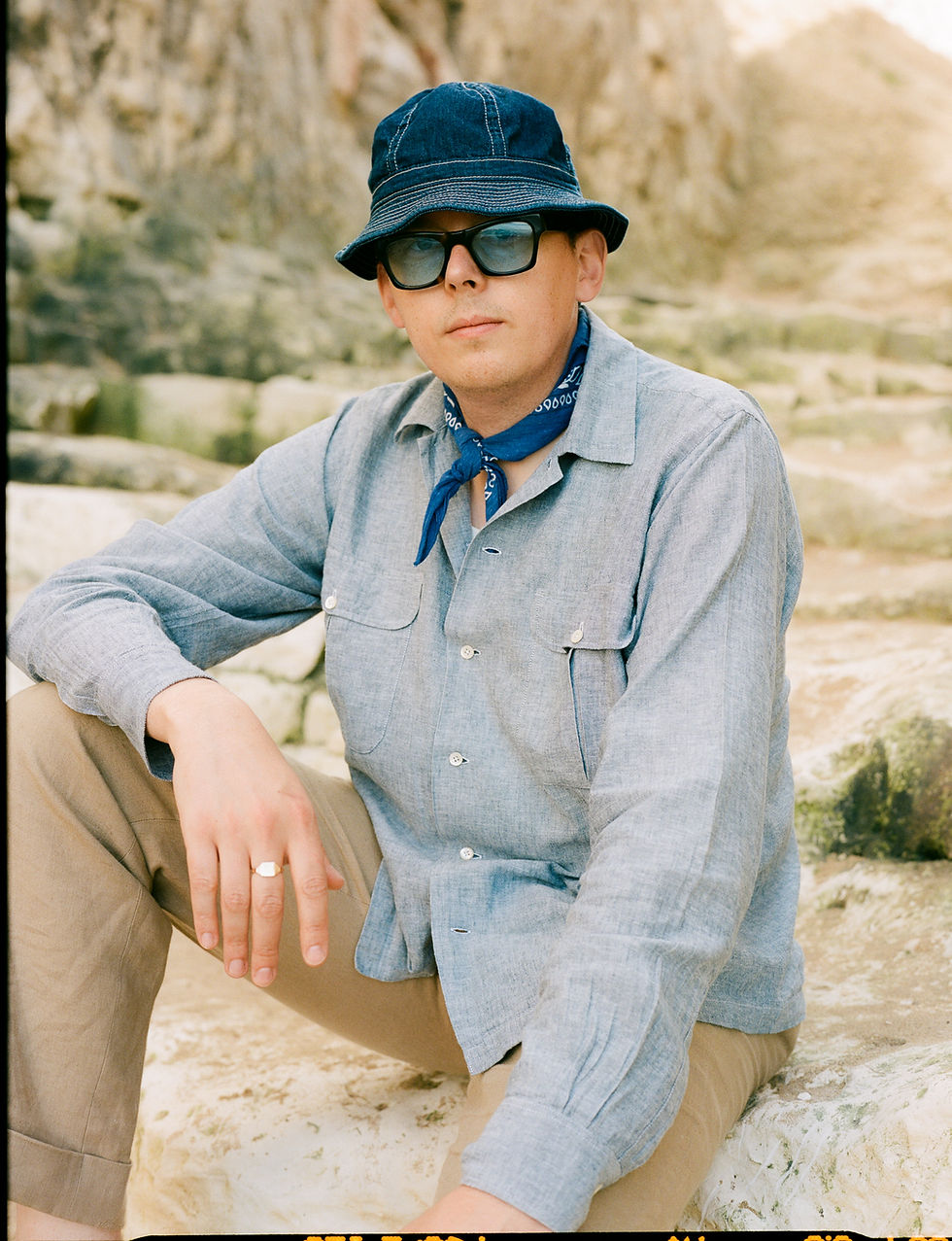 Thumbnail: Light navy cotton/linen  - Travel Shirt