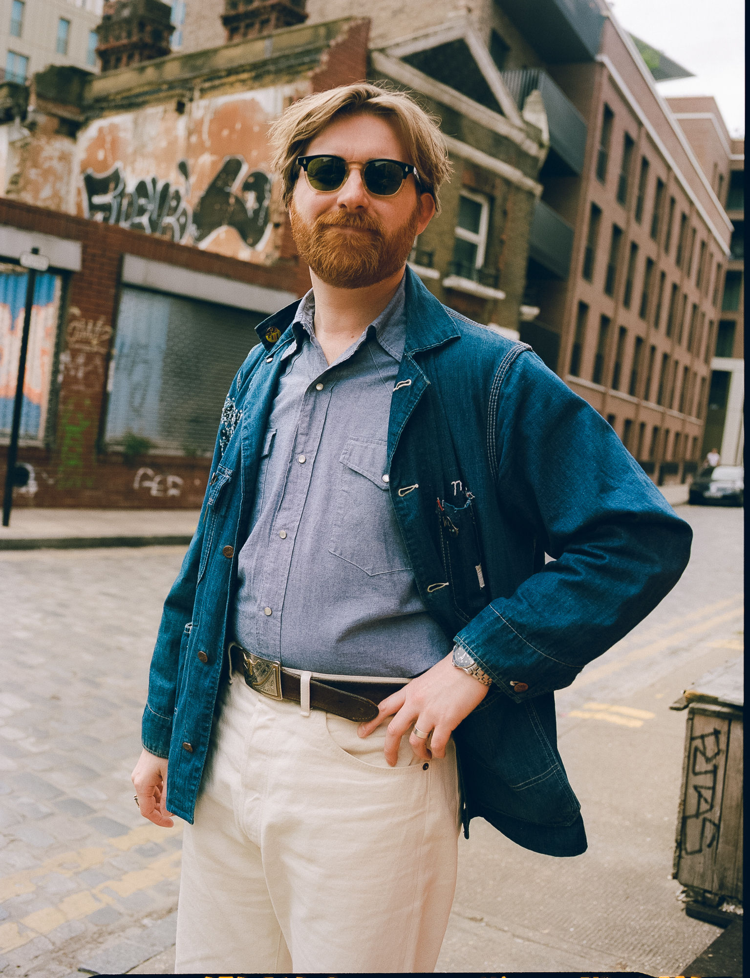 Navy Chambray - Pearl Snap Shirt