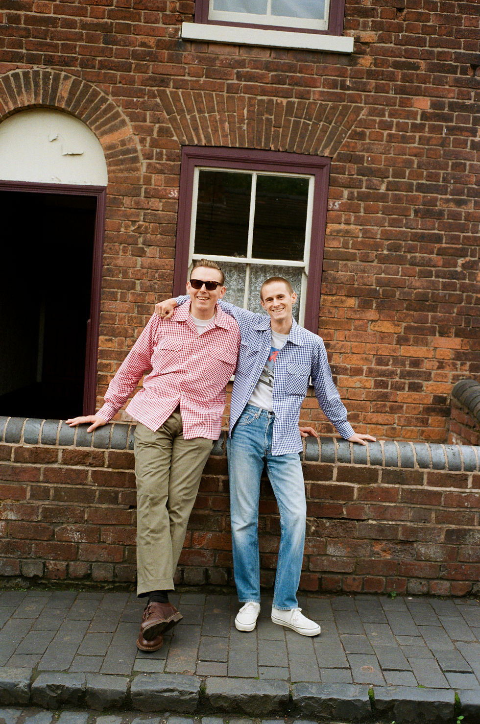 Thumbnail: Royal Blue Gingham - Cuban collar shirt