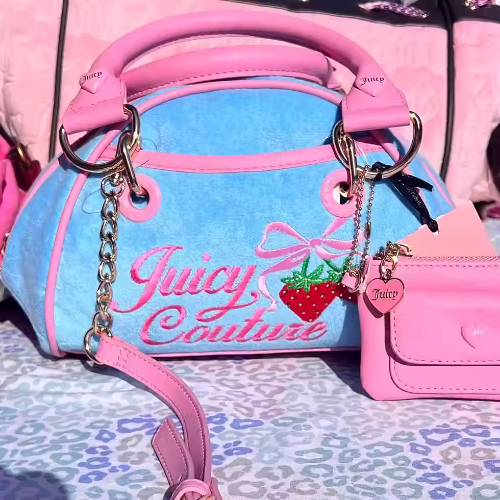 Thumbnail: 2 PC BLUE STRAWBERRY JUICY COUTURE BAG