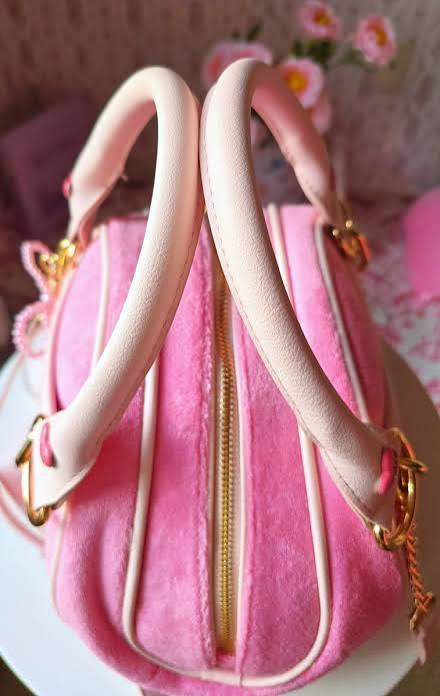 Thumbnail: 2 PC DARK PINK STRAWBERRY SATCHEL SUMMER BAG
