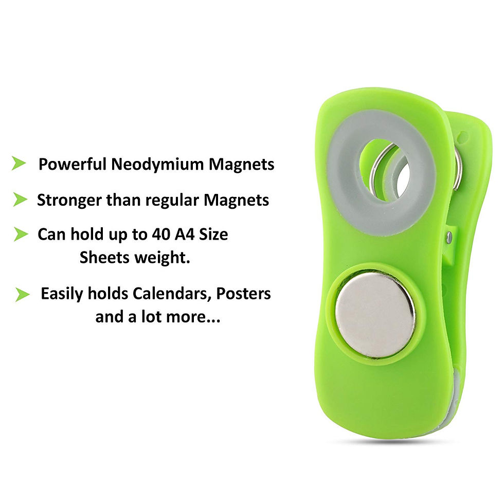 Thumbnail: Comfort Grip Clips with Strong Neodymium Refrigerator Magnet - 4 Pack