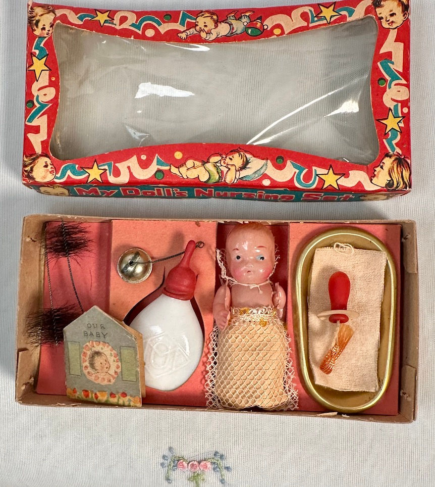 Thumbnail: 1920s Vintage Doll Nursing Set -- COMPLETE