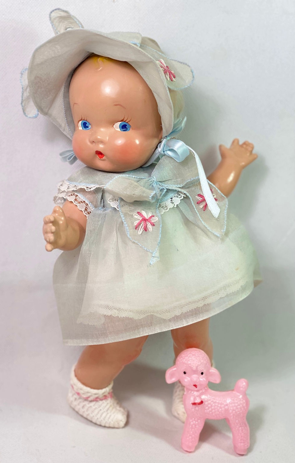 Thumbnail: Gorgeous Painted Eye * Harriet Flanders 1937 Compo 11" LITTLE CHERUB in Blue