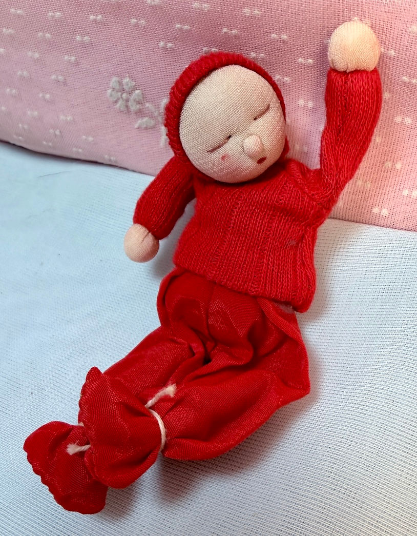 Thumbnail: Extremely RARE * 2 Shackman RED Valentine Heart Sleepy Dolls 1959