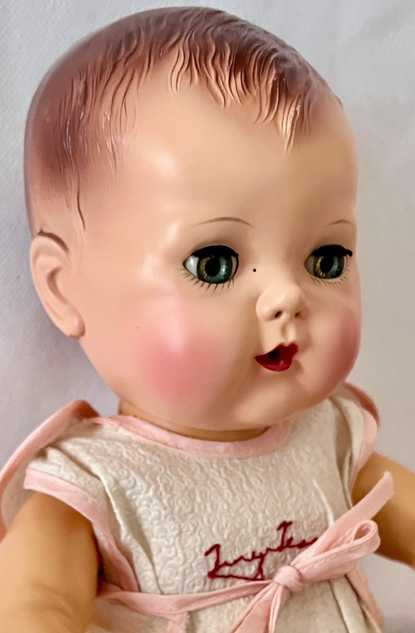 Thumbnail: Vintage 15" American Character 1950s TINY TEARS Doll w/ Original Layette in Case