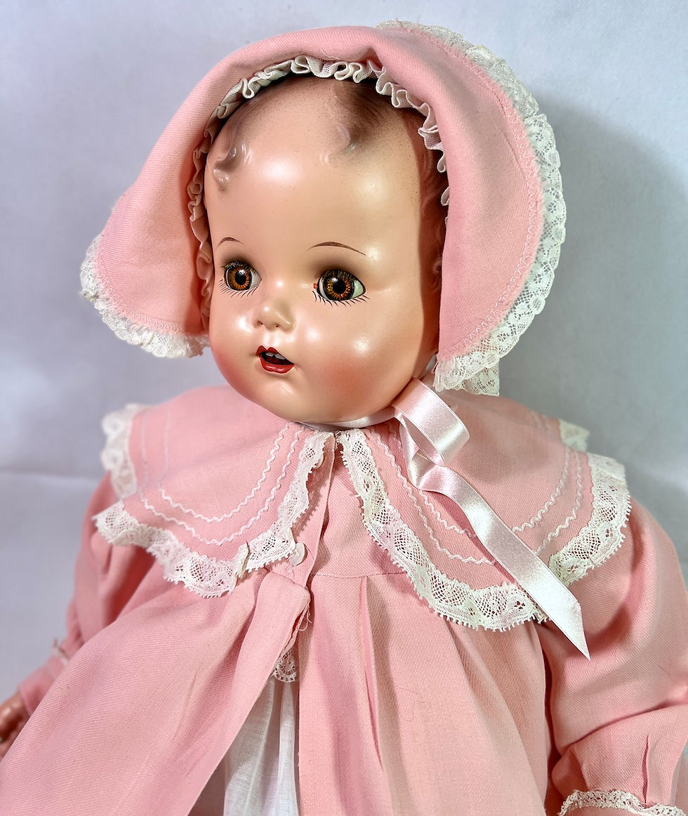 Thumbnail: RARE 27" Vintage 1947 Ideal Baby Beautiful Doll in Original Dress and Coat Set