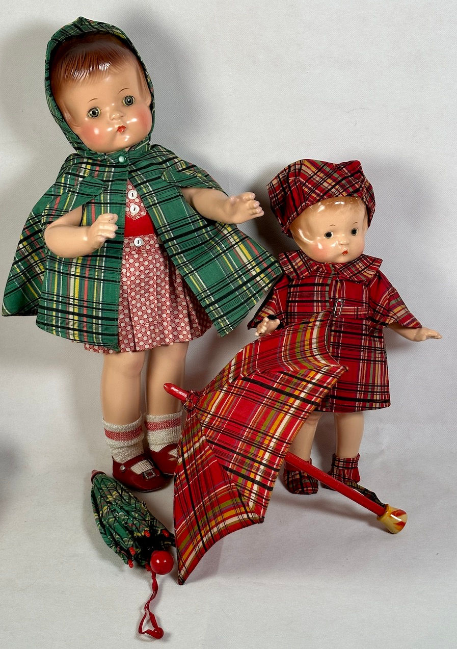 Thumbnail: Vintage 1930s Effanbee Patsy Ann Rain Cape and Umbrella Set #2
