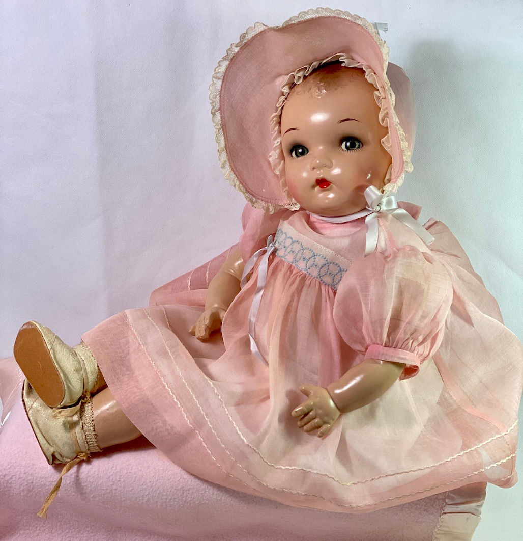 Vintage IDEAL 22" Flirty Eye 1930s Plassie Composition Baby Doll