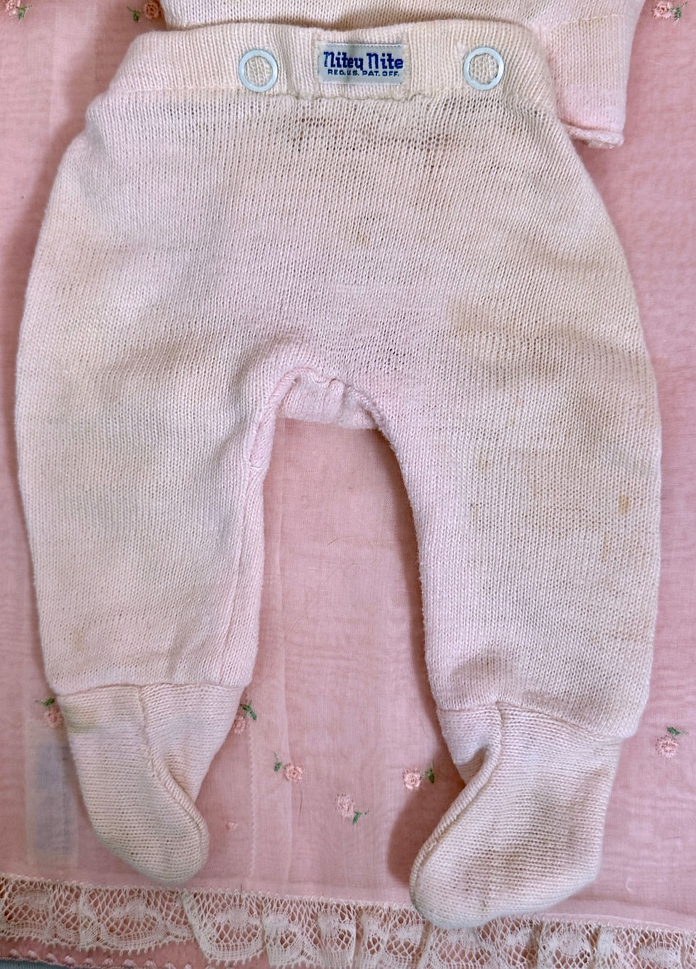 Thumbnail: 2 Pair 1950s Vintage  Nitey Nite Pajamas for 13.5" to 16"Dolls
