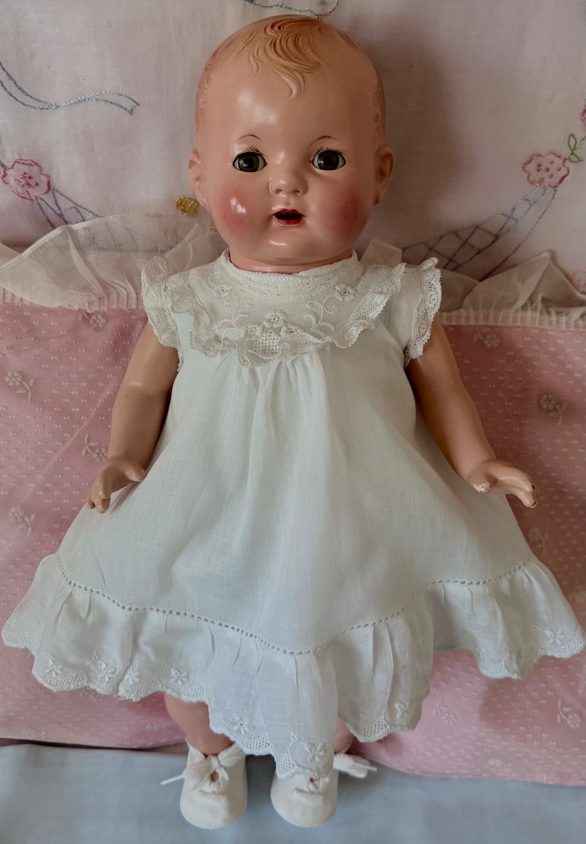 Thumbnail: 1925 Effanbee 17" Baby Evelyn Composition Doll