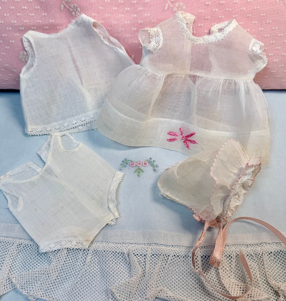 Thumbnail: Vintage 1930s Effanbee 7" Patsy Baby Tinyette Baby Doll #1