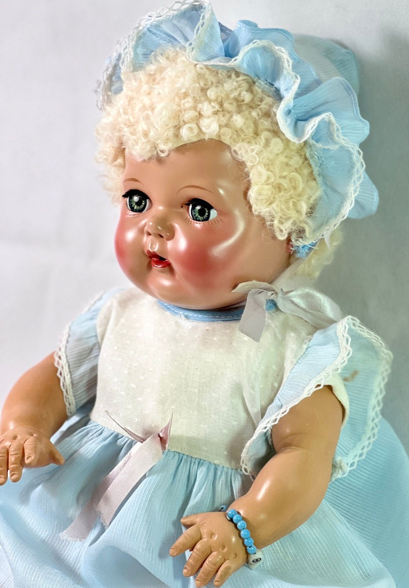 Thumbnail: 1950s Vintage Platinum Caracul American Character 16" Tiny Tears Doll