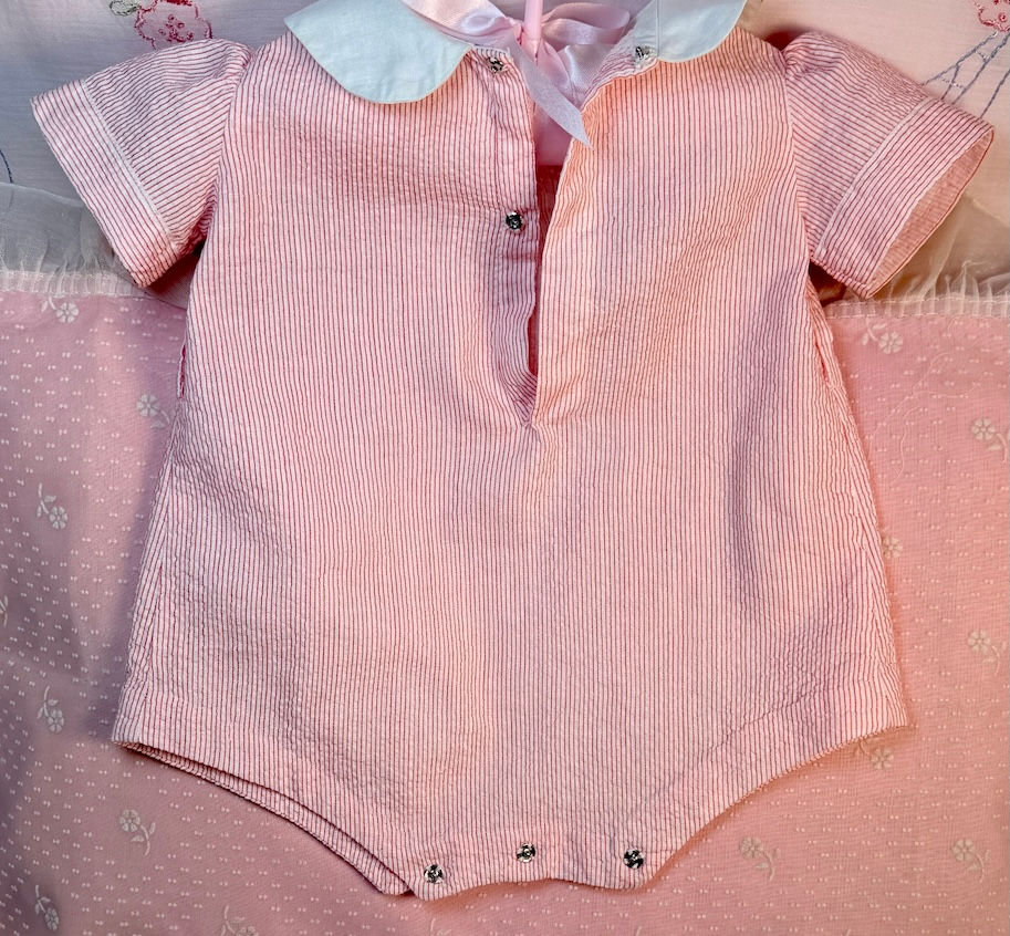 Thumbnail: Vintage 1940s Dy-Dee Lou Pink Seersucker Sunsuit Set
