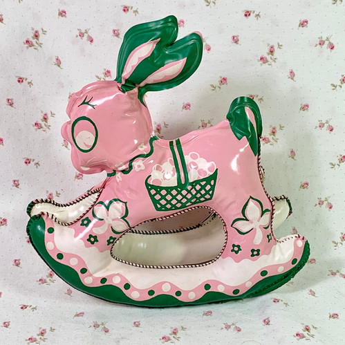 1940's Rocking Easter Bunny Rabbit Oilcloth Doll Toy | Dollyology