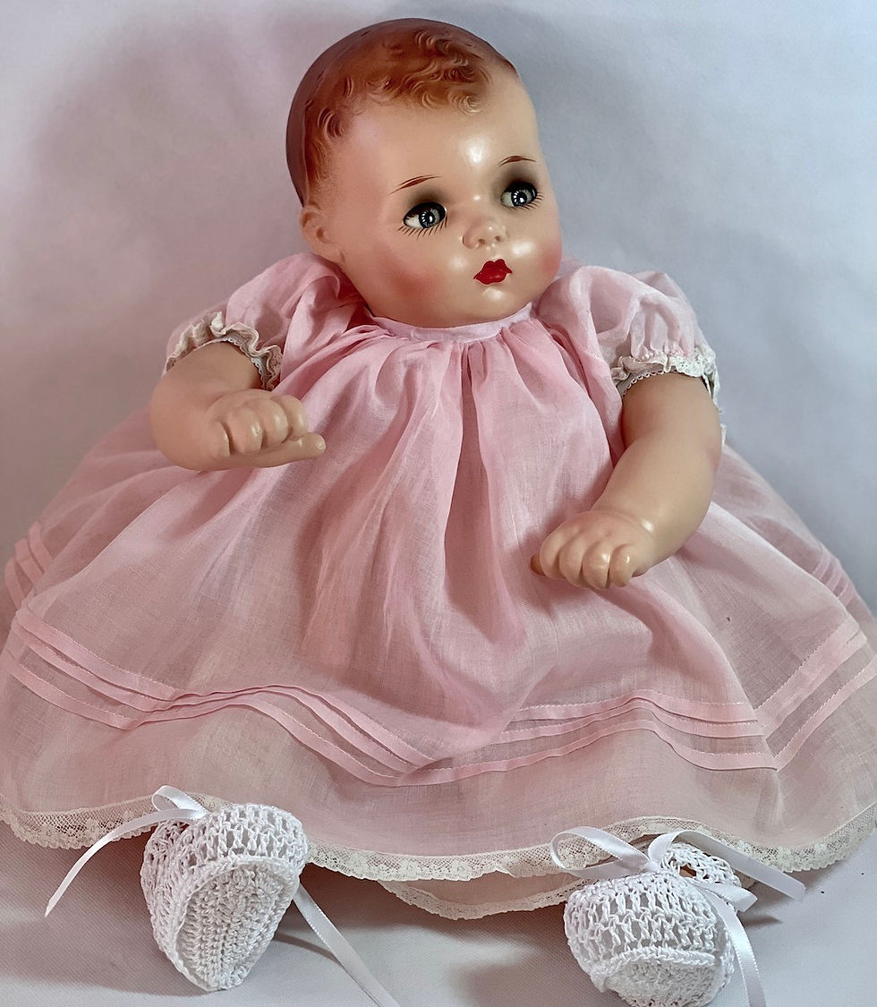 Thumbnail: RARE Averill Madame Hendren 20" Baby Georgene Composition Doll