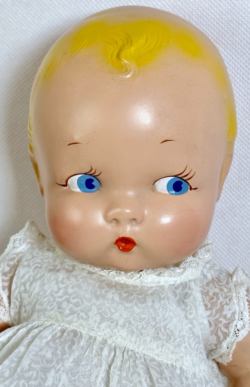 Thumbnail: Vintage Painted Eye * Harriet Flanders 1937 Compo 11" LITTLE CHERUB Doll