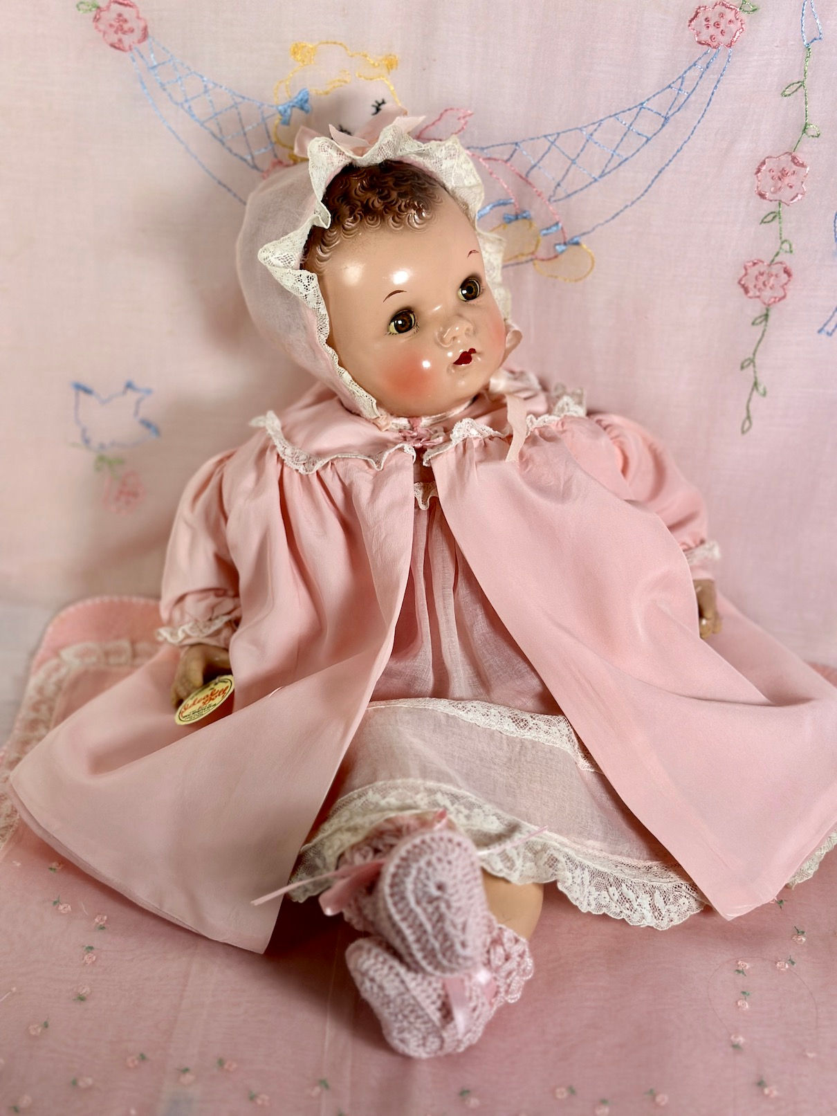 Vintage IDEAL 20" 1930s Plassie Composition Baby Doll
