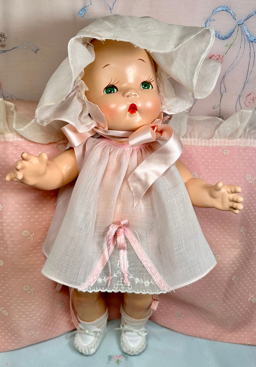 Thumbnail: Vintage Sleepy Eyed * Harriet Flanders 1937 Compo 17" LITTLE CHERUB Baby Doll