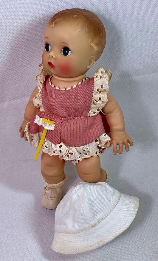 Thumbnail: Vintage 1952 Girl Gardener 9" Cherub Doll by Mdme Alexander