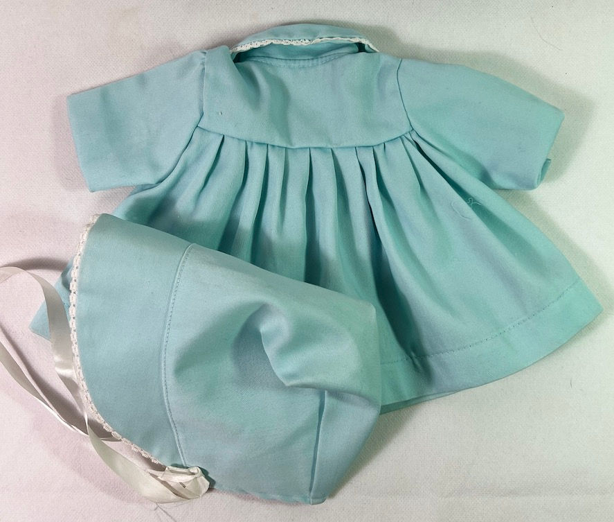 Thumbnail: Vintage 1950s Blue Coat and Bonnet Set for 15" to 17" Dolls