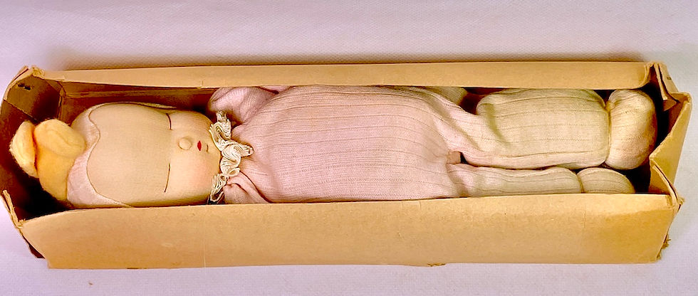 Thumbnail: Vintage 1959 Shackman Pink Musical Sleepy Baby Doll
