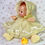 Thumbnail: Vintage Yellow Dotted Swiss Dress Set for 11" to 12" Baby Dolls
