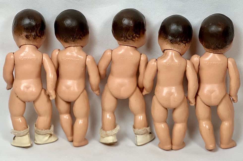 Thumbnail: Vintage 1936 Madame Alexander 7.5" Dionne Quintuplets