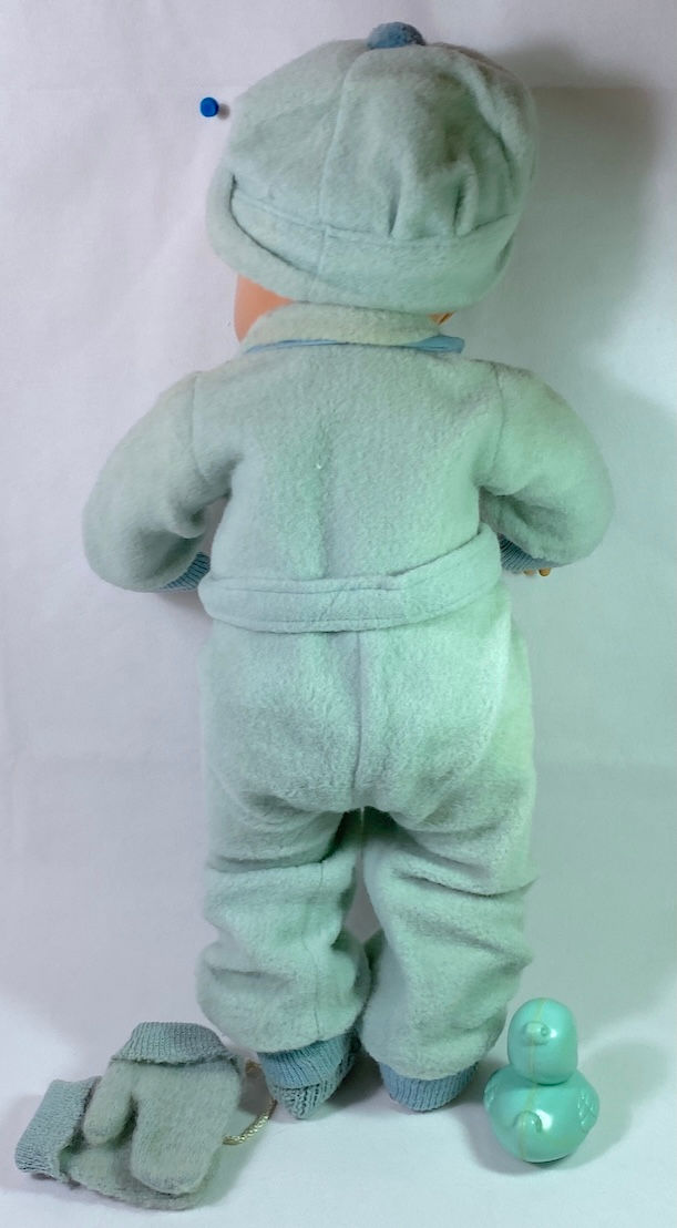 Thumbnail: Vintage 1940s Effanbee Dy-Dee Lou 20" Eiderdown Snowsuit -- Blue