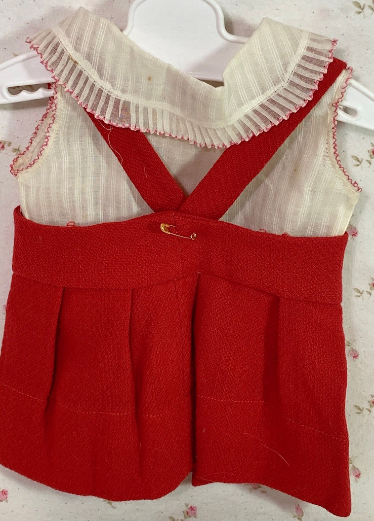 Thumbnail: VERY RARE 1930s Tagged Glad Togs Patsy Ann RED Wool School Days Dress Set