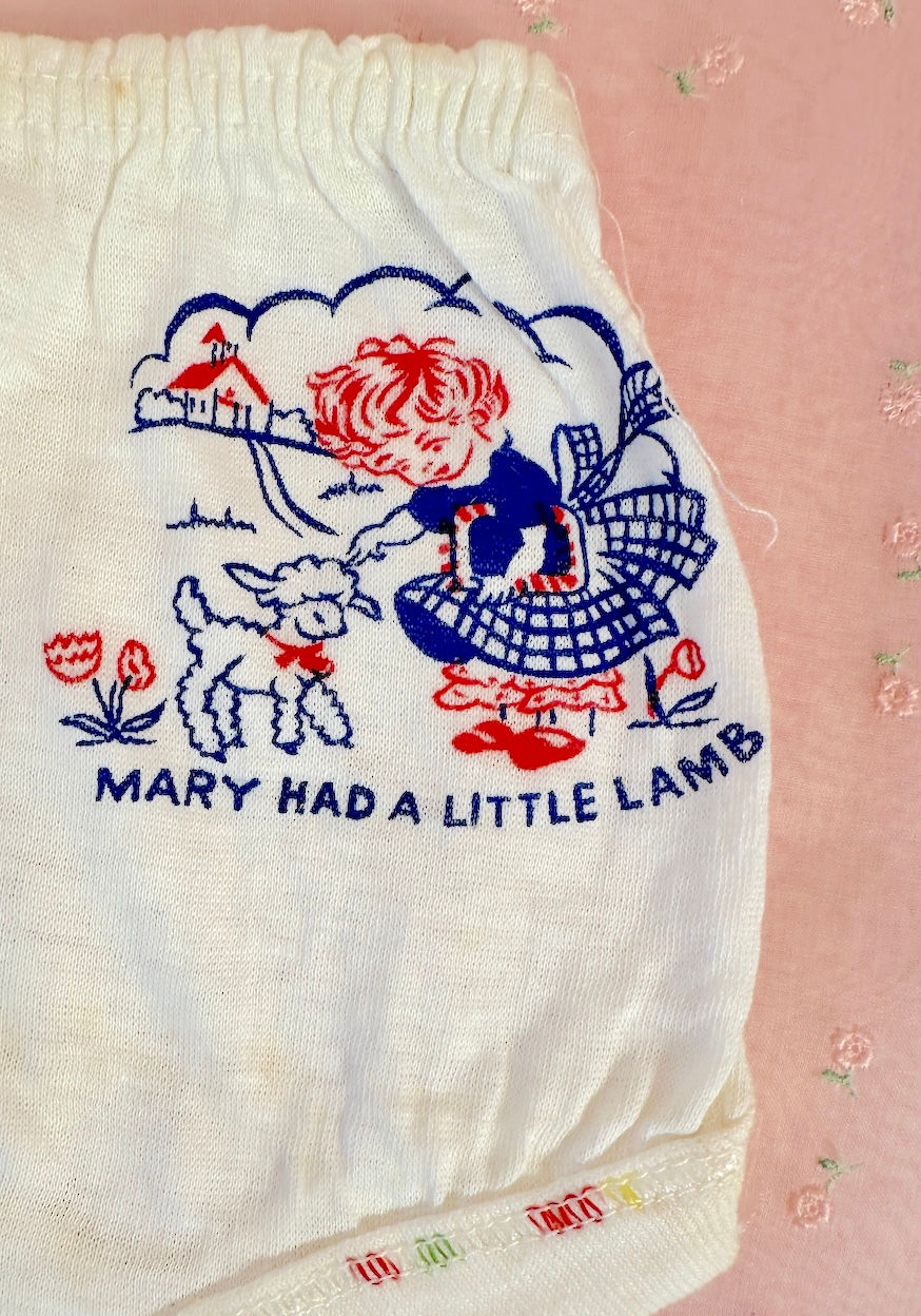Thumbnail: Vintage 1950s Toddler Cotton Underwear -- Fairy Tale Themed SIZE 2