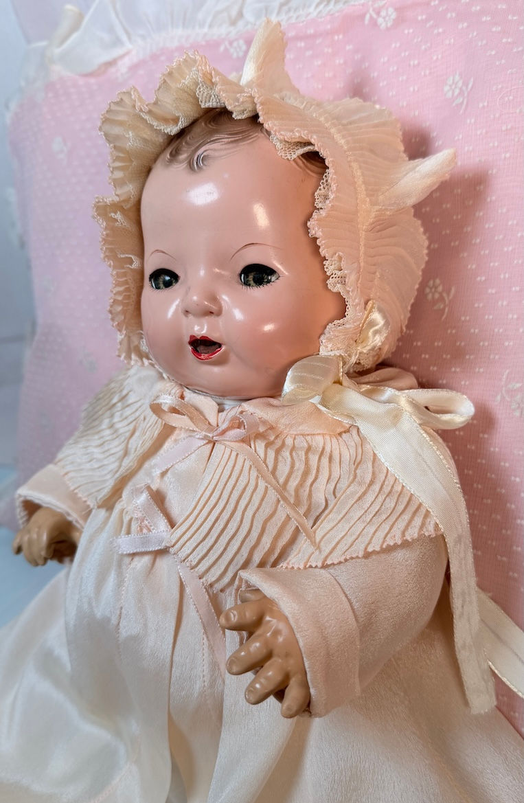 Thumbnail: Vintage 1930s Molly'es Tagged Silk Christening Set for 15" Dy-Dee