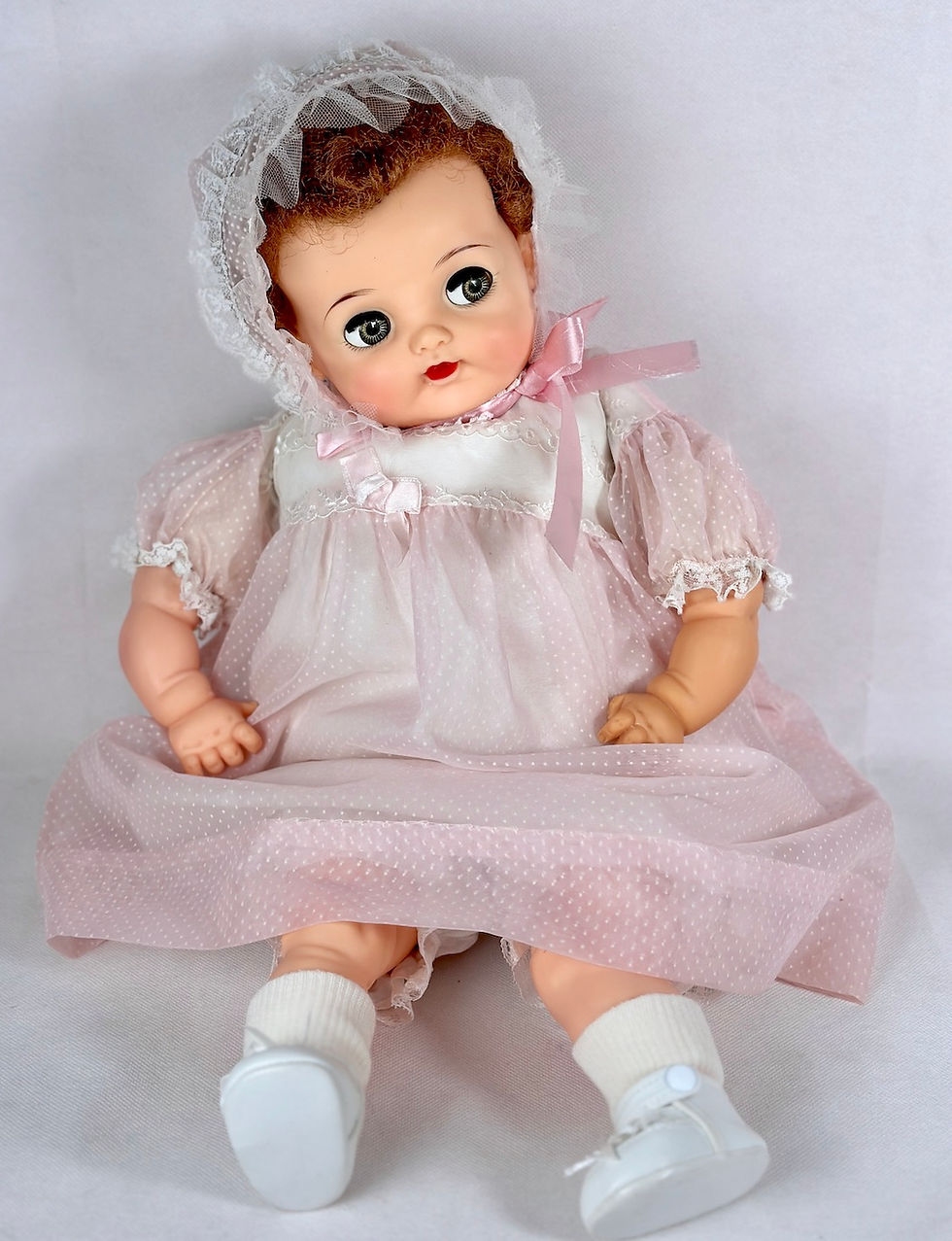 Thumbnail: Vintage 1950s Ideal Baby Big Eyes with Flirty Eyes 21"