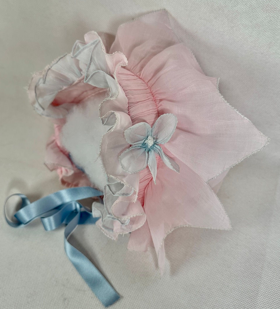 Vintage Pink Bonnet for Large Compo Doll