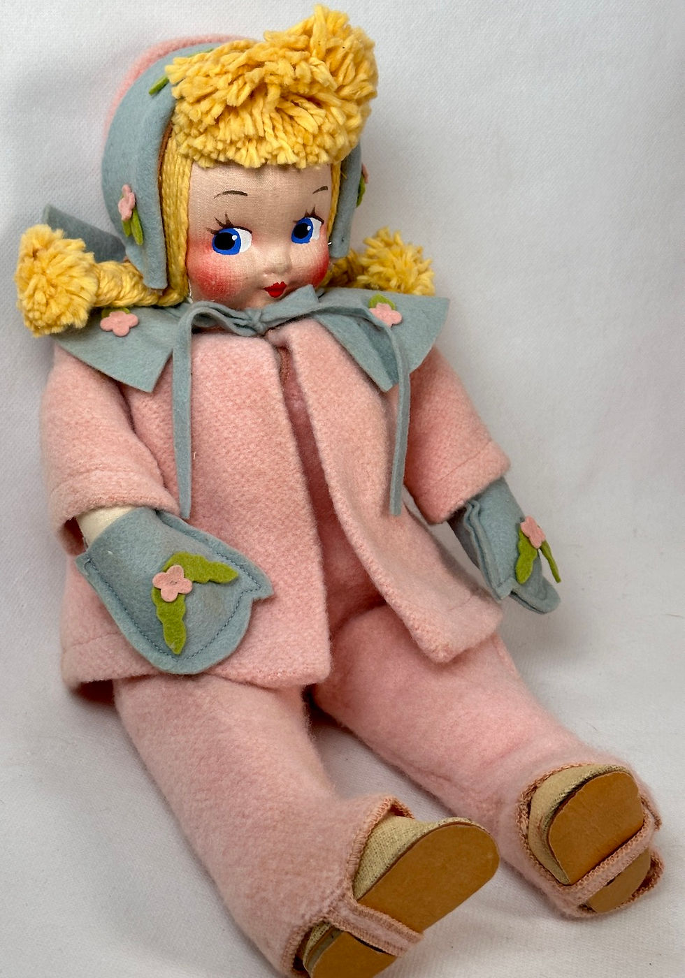 Thumbnail: Vintage Georgene Averill 1940s Cloth 16" Doll in Snowsuit
