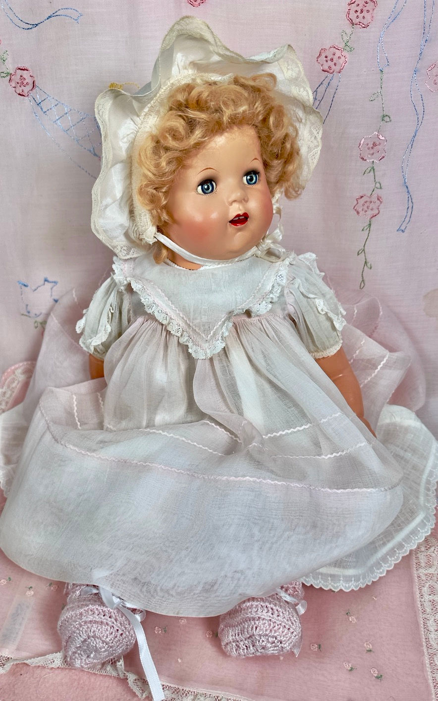 Thumbnail: 1930s Vintage Ideal 22" Baby Beautiful Doll Rare Blonde